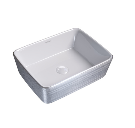 Раковина накладная (48х37) Grossman Color GR-3016SW, серебро